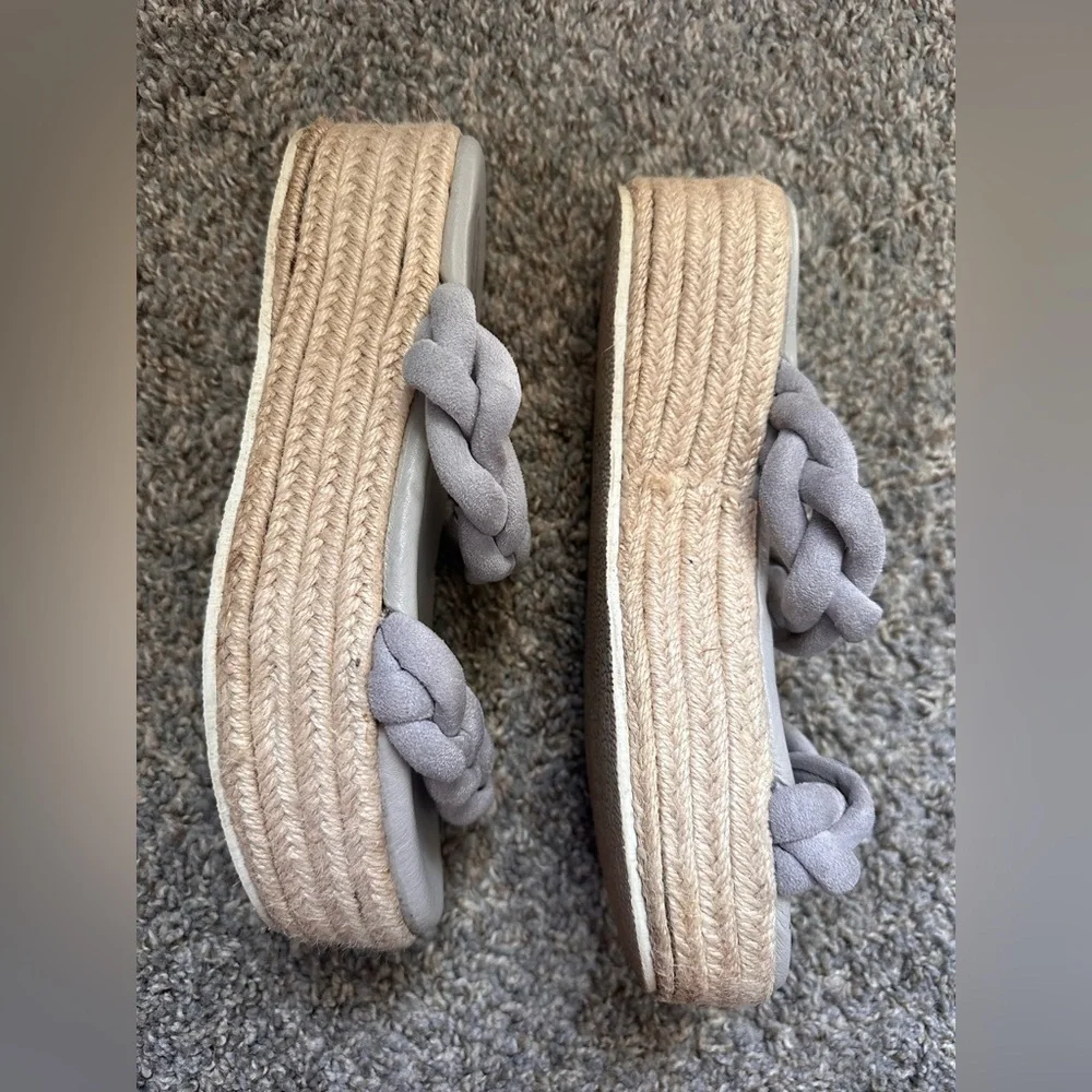 Sbicca Braided Gray/Lilac Espadrille Platform Sandal Size 7.5
